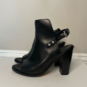 Rag & Bone Wyatt Slingback Black Leather Peep Toe - Size 36 or 6
